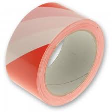 Safety Tape Red & White 75mm x 100M